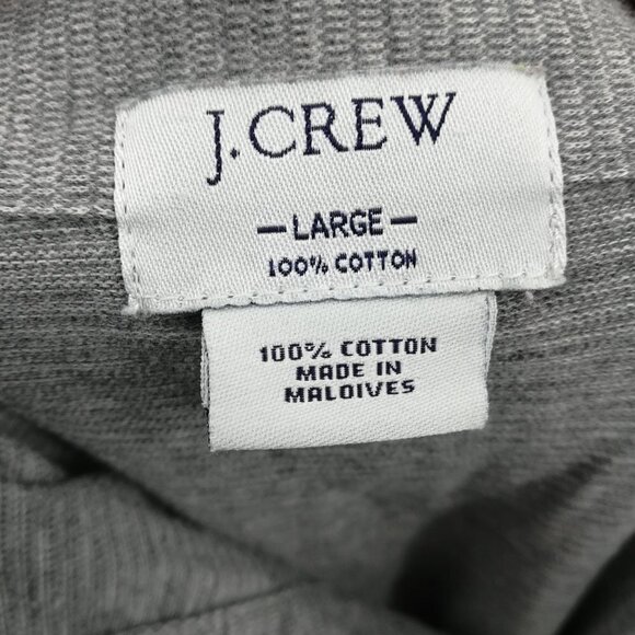 J Crew Gray Cotton Polo Shirt Size L Short Sleeve Collar Pocket Classic Pullover - Picture 6 of 6